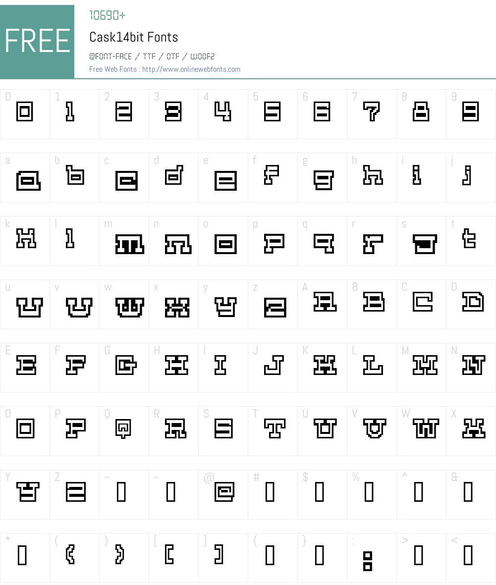 Cask14bit Font Screenshots