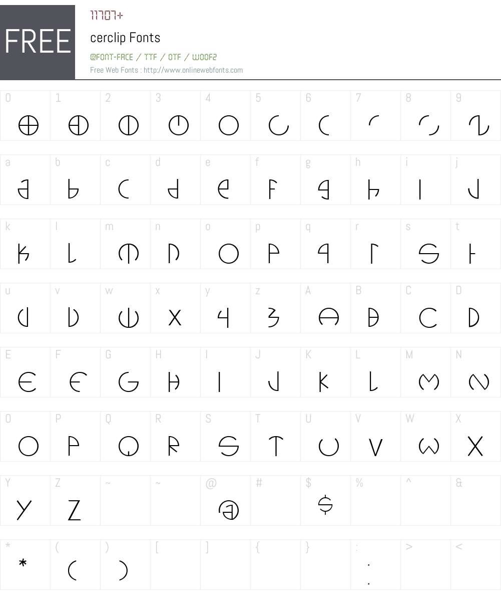 cerclip Font Screenshots