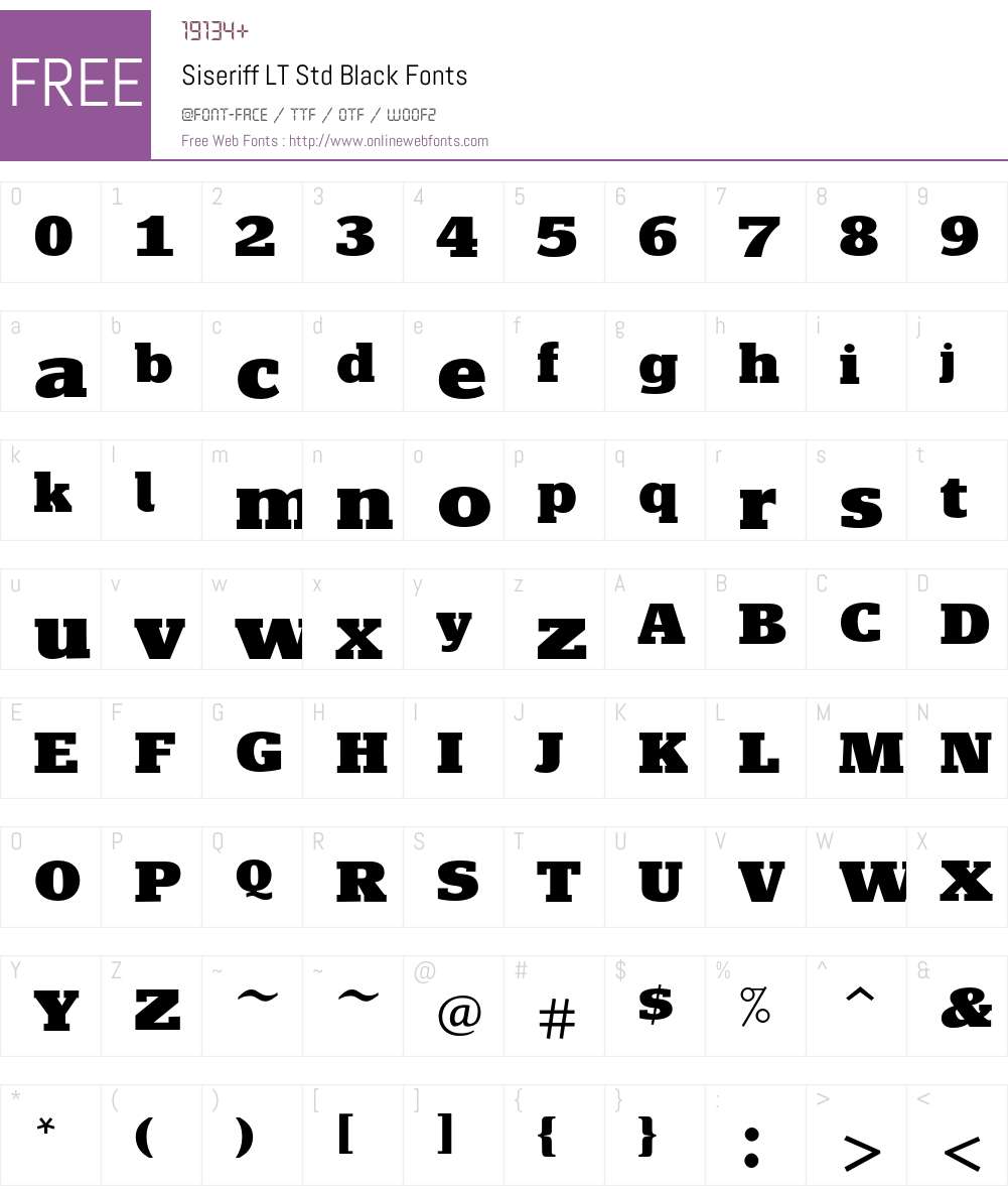 Siseriff LT Std Black Font Screenshots