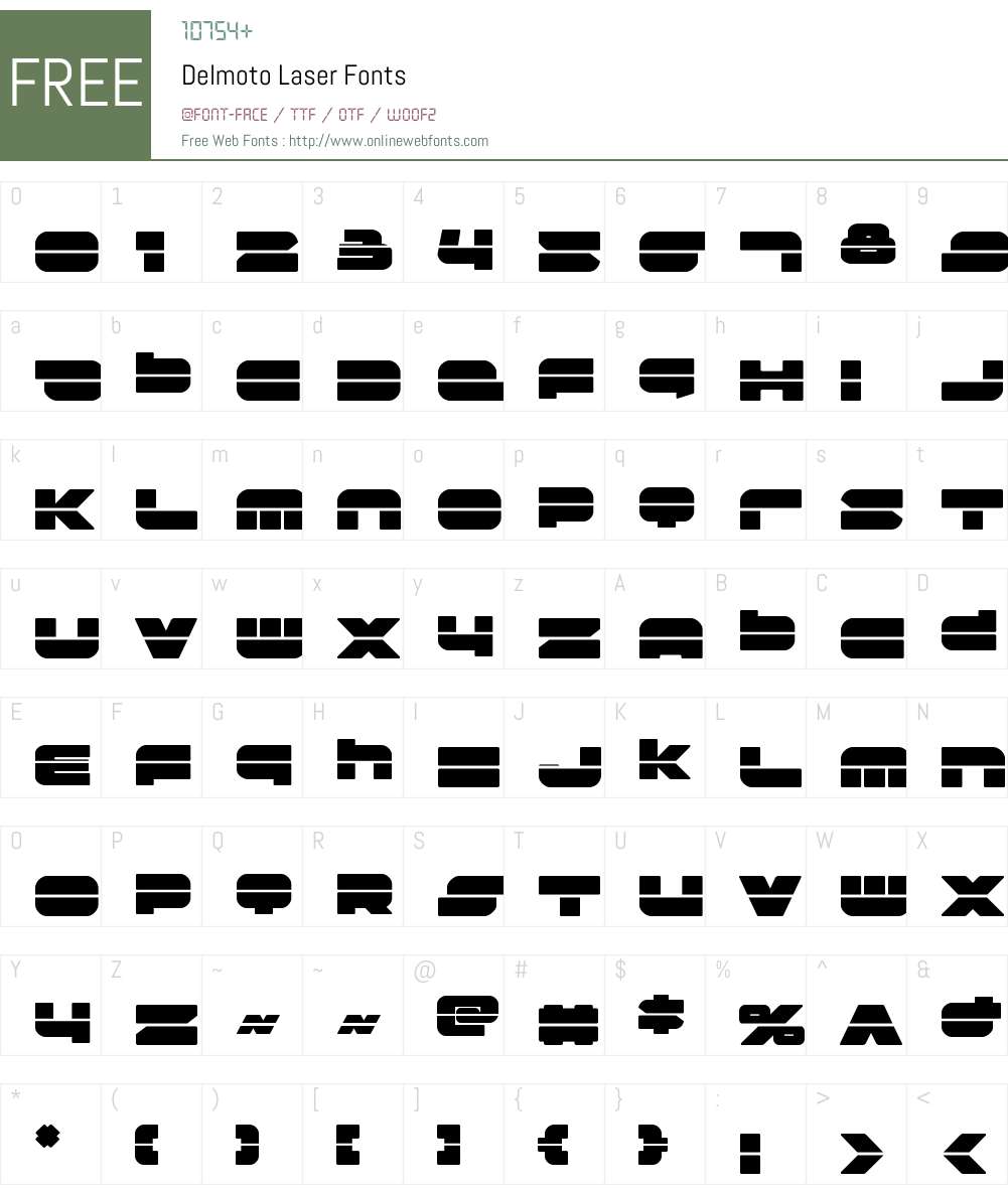 Delmoto Laser 1.0; 2024 Fonts Free Download - OnlineWebFonts.COM