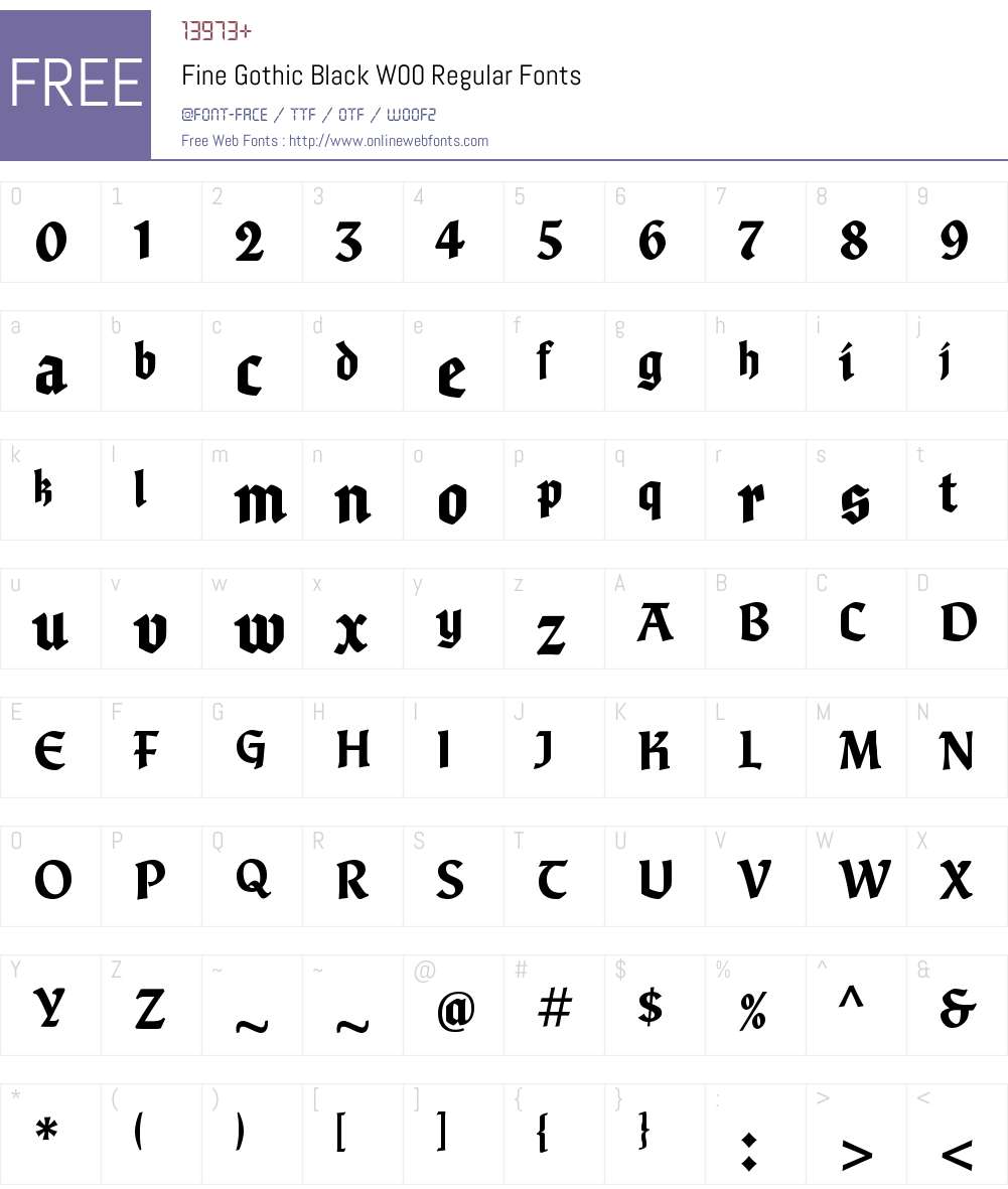 FineGothicBlackW00-Regular Font Screenshots
