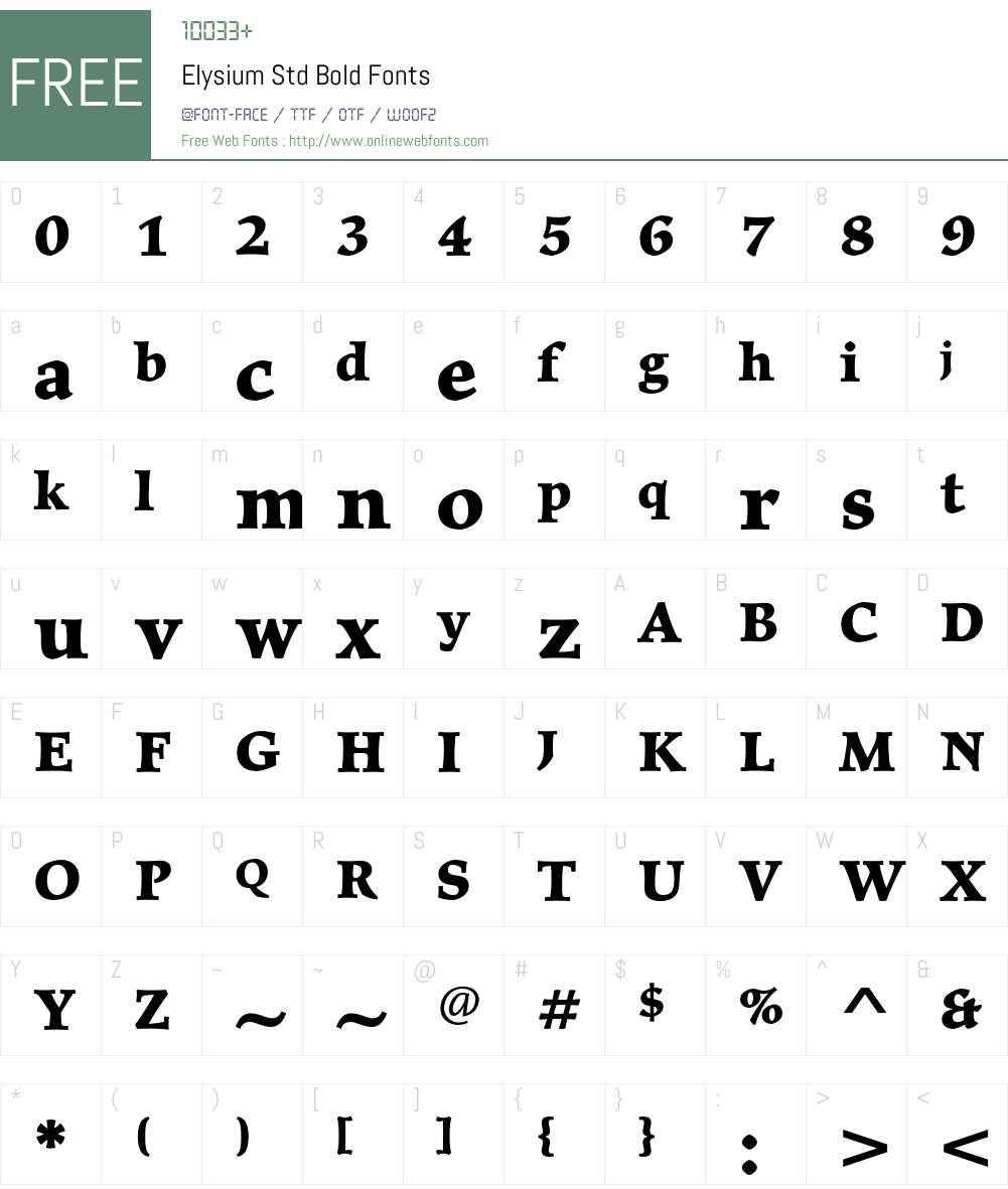 Elysium Std Font Screenshots