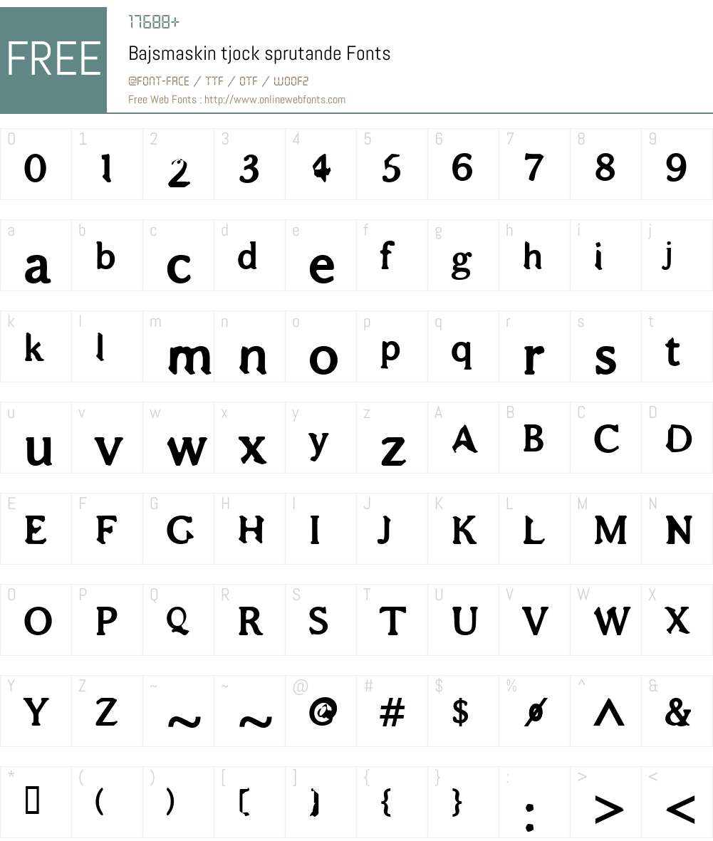 Bajsmaskin Font Screenshots
