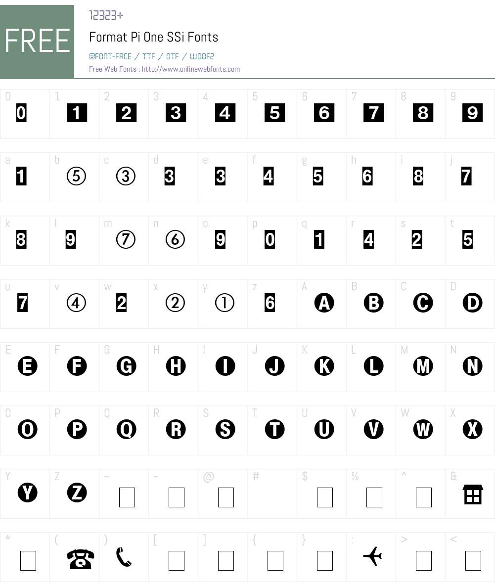 Format Pi One SSi 001.001 Fonts Free Download - OnlineWebFonts.COM