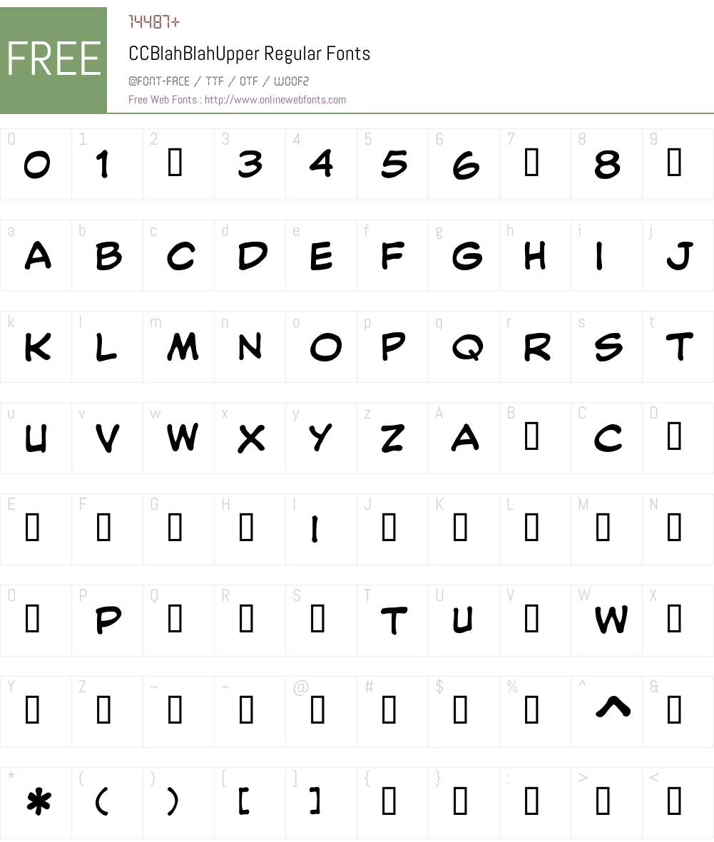 CCBlahBlahUpper-Regular Font Screenshots