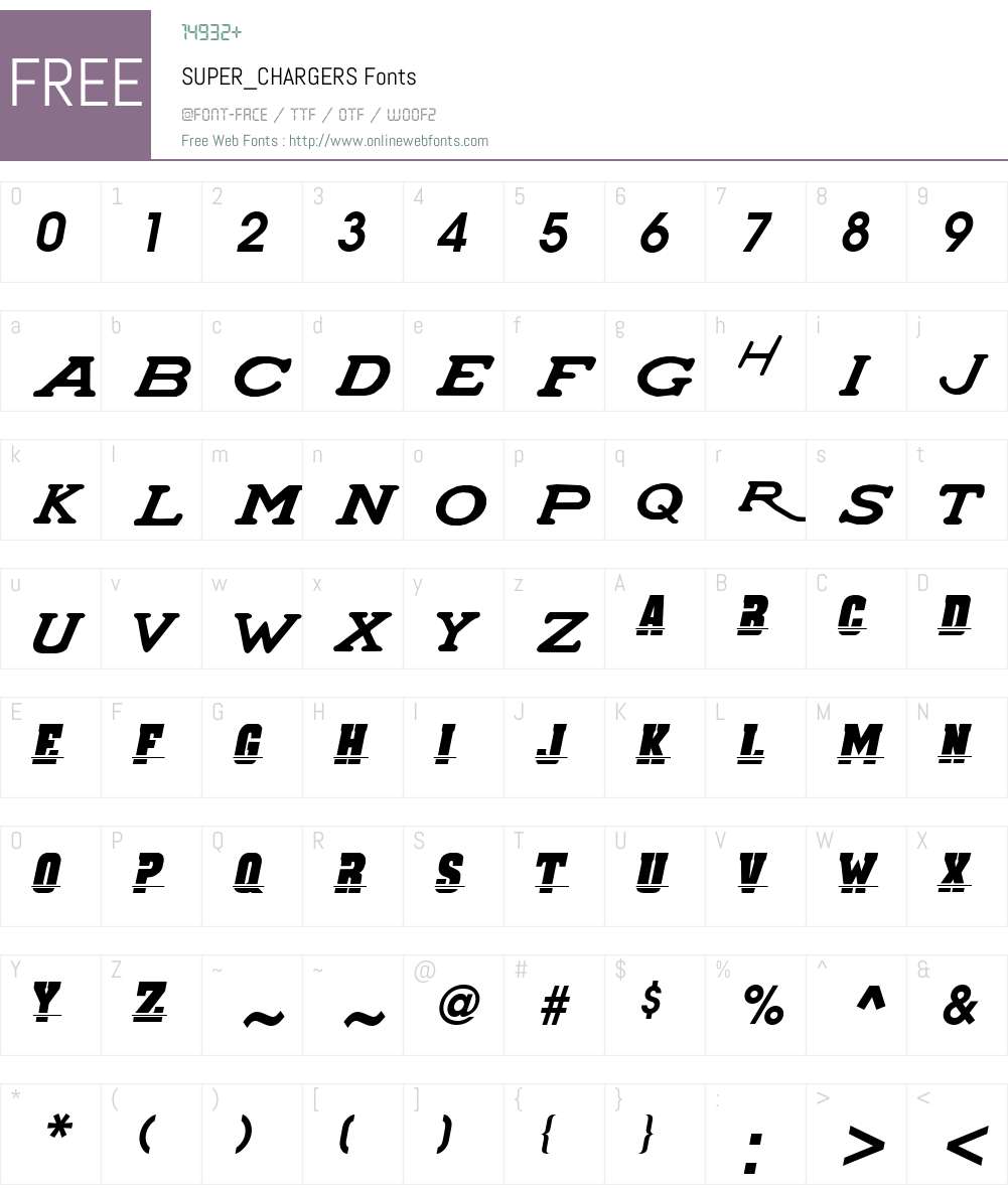 SUPER_CHARGERS Font Screenshots
