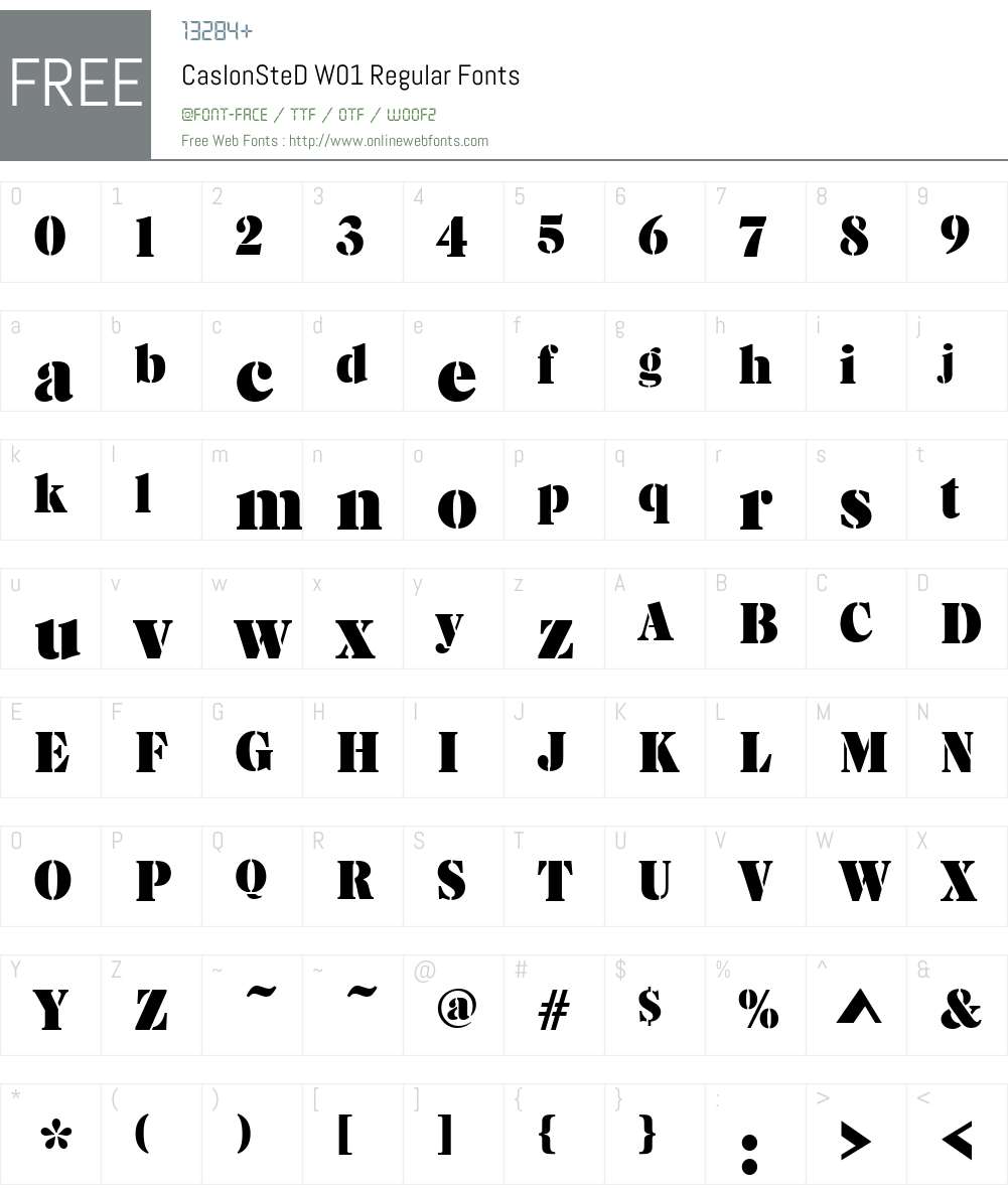 Caslon Stencil Font Screenshots