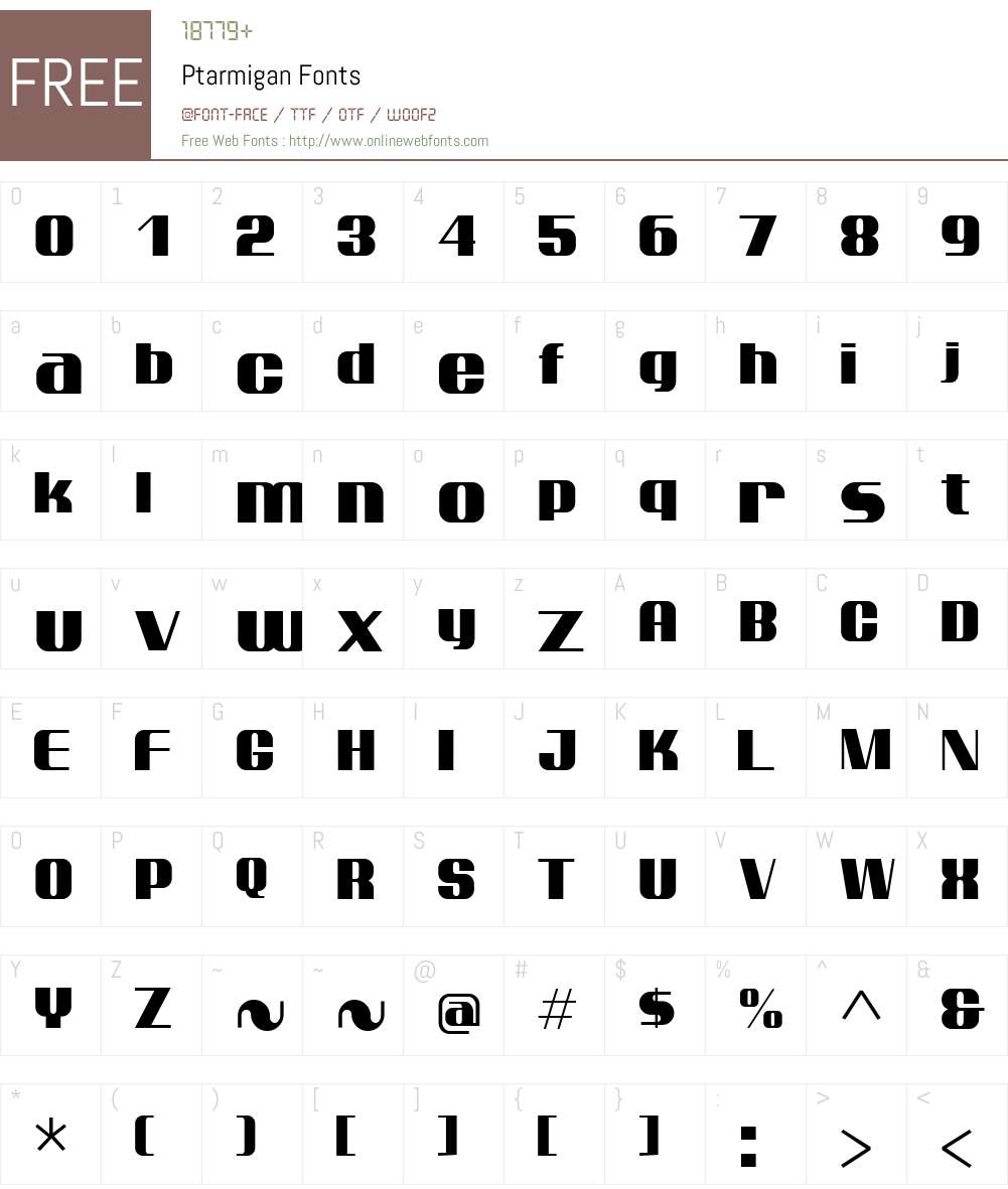 Ptarmigan Font Screenshots