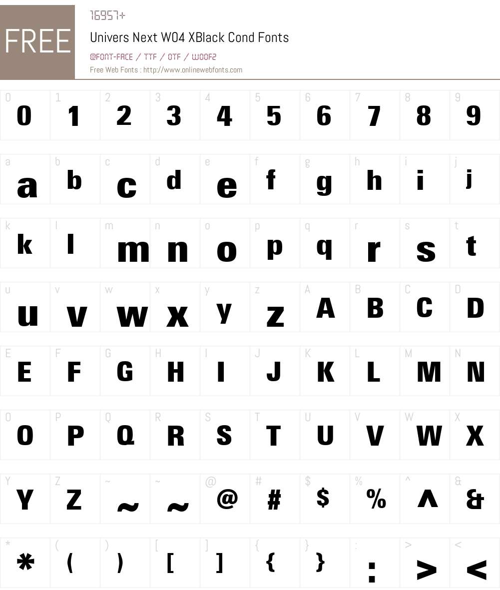 UniversNextW04-XBlackCond Font Screenshots