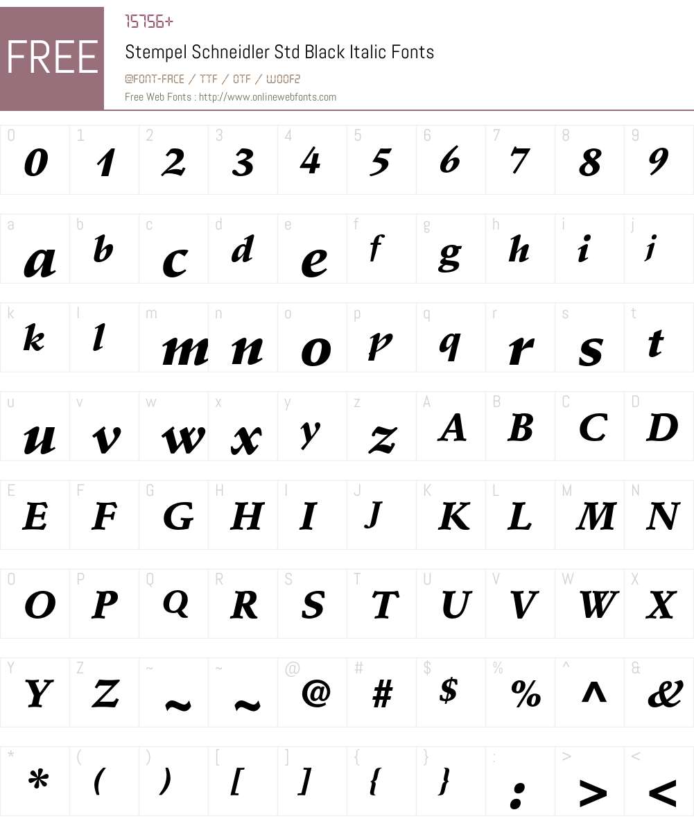 Stempel Schneidler Std Font Screenshots