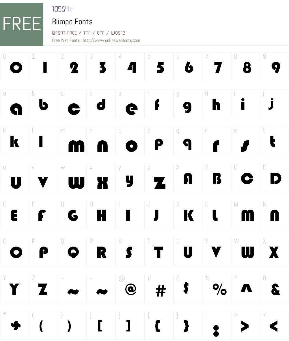 Blimpo Font Screenshots