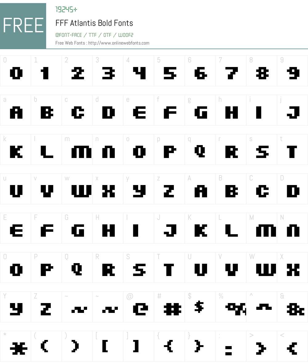 FFF Atlantis Bold Font Screenshots