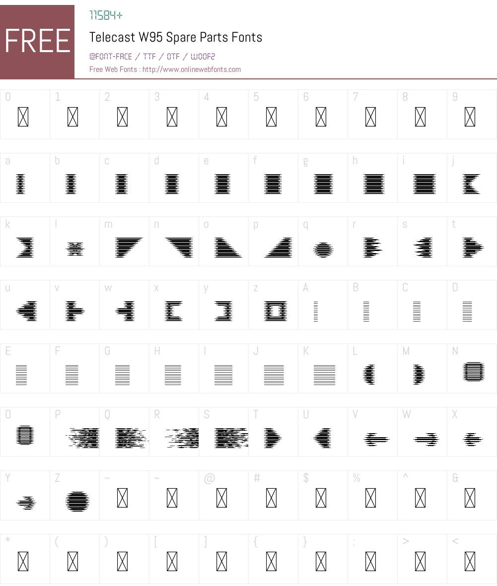 TelecastW95-SpareParts Font Screenshots