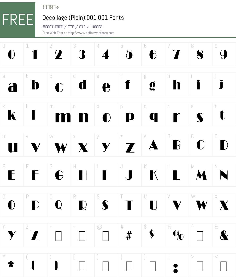 Decollage Font Screenshots