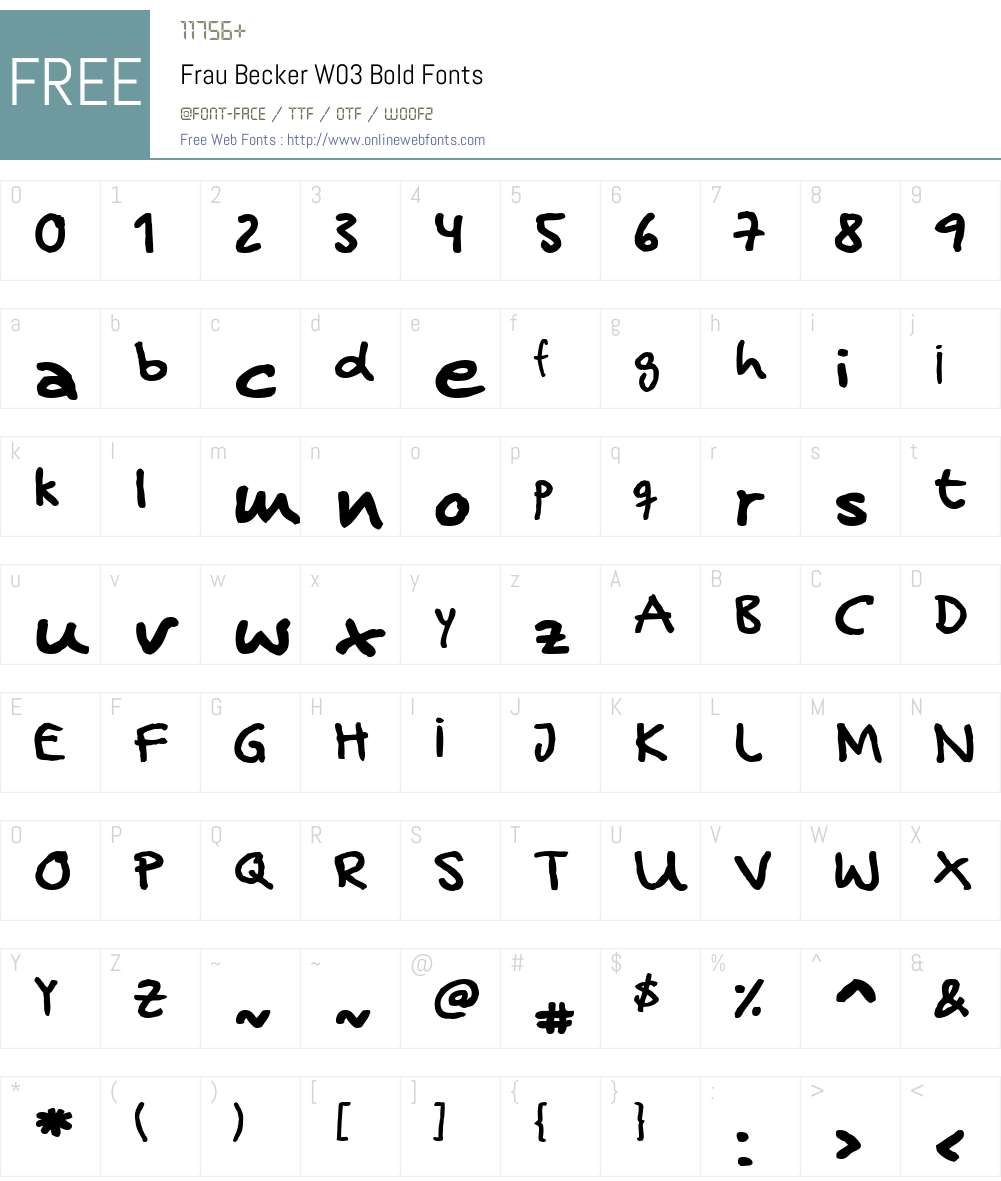 Frau Becker Font Screenshots