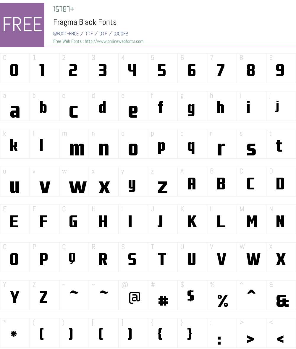 Fragma Font Screenshots