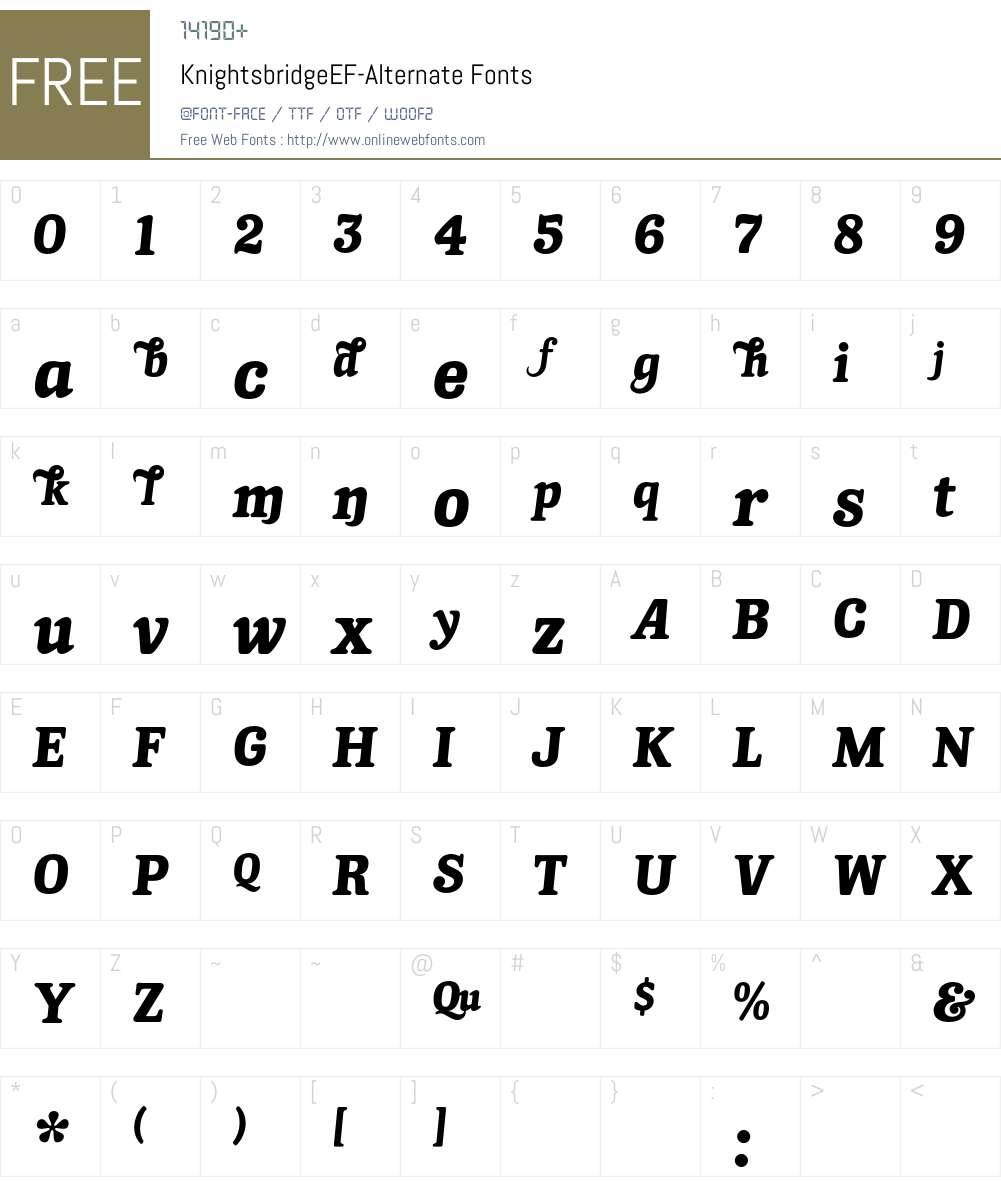 KnightsbridgeEF-Alternate Font Screenshots