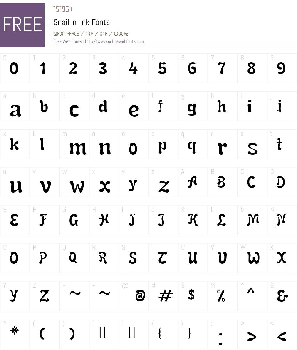 Snail n Ink Font Screenshots