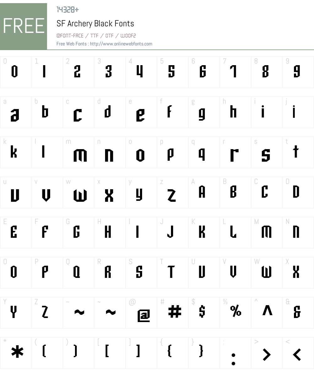 SF Archery Black Font Screenshots