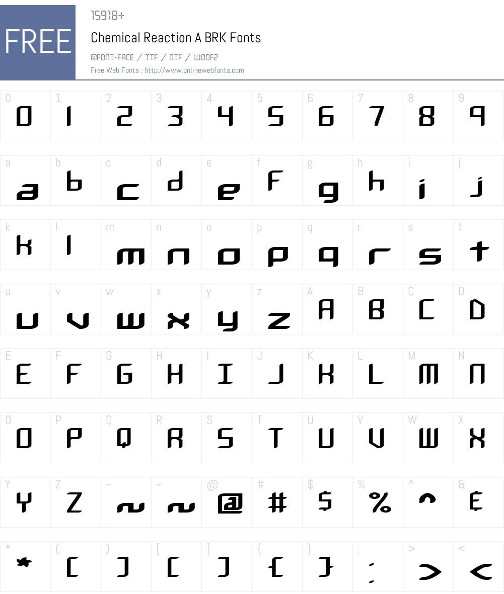 Chemical Reaction A BRK Font Screenshots