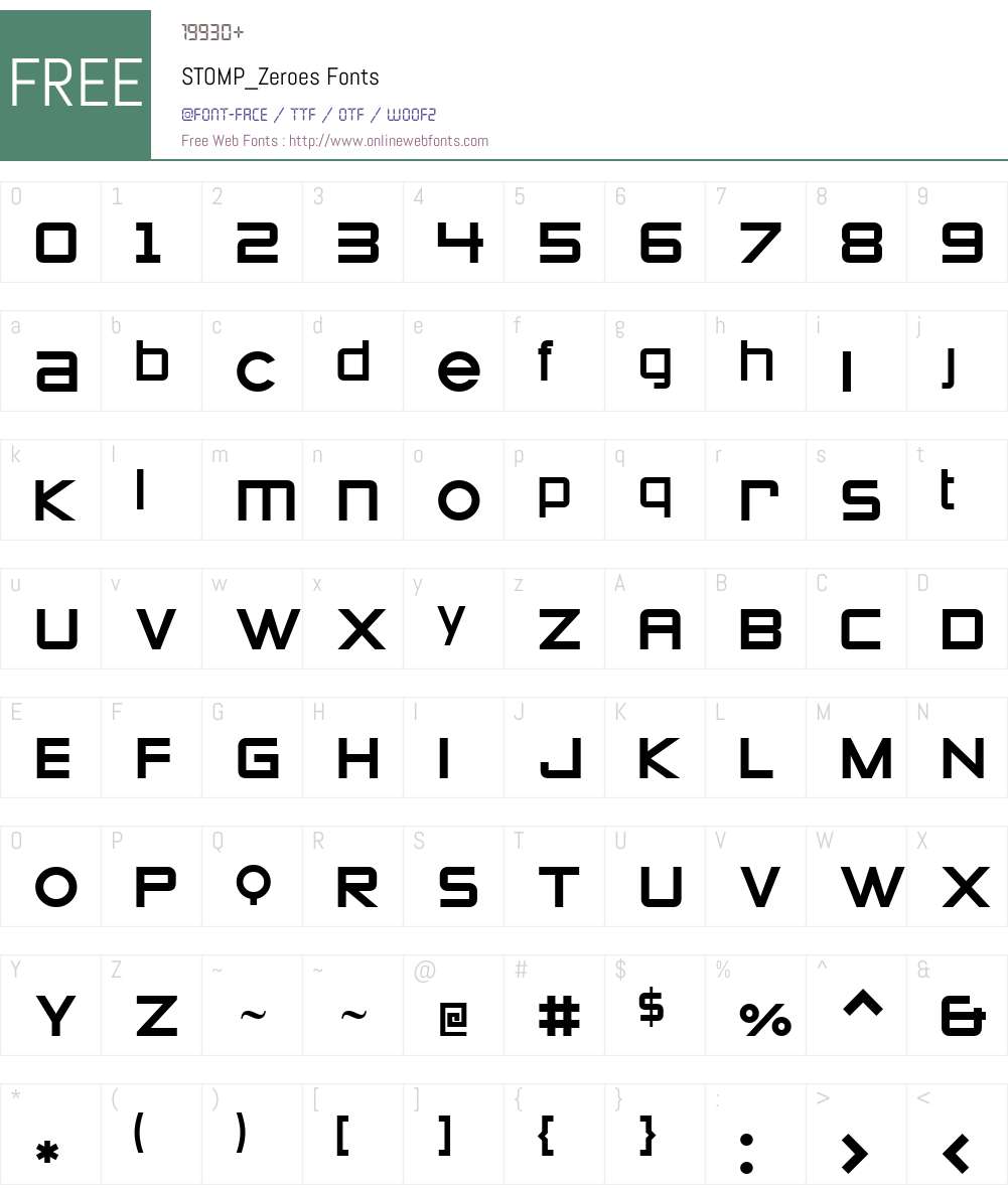 STOMP_Zeroes Font Screenshots