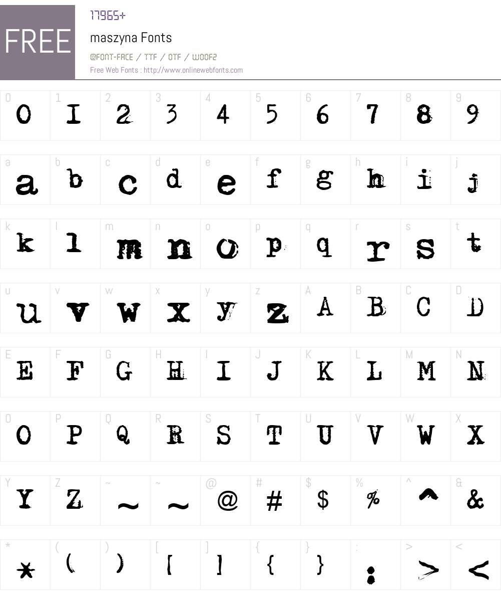 maszyna Font Screenshots