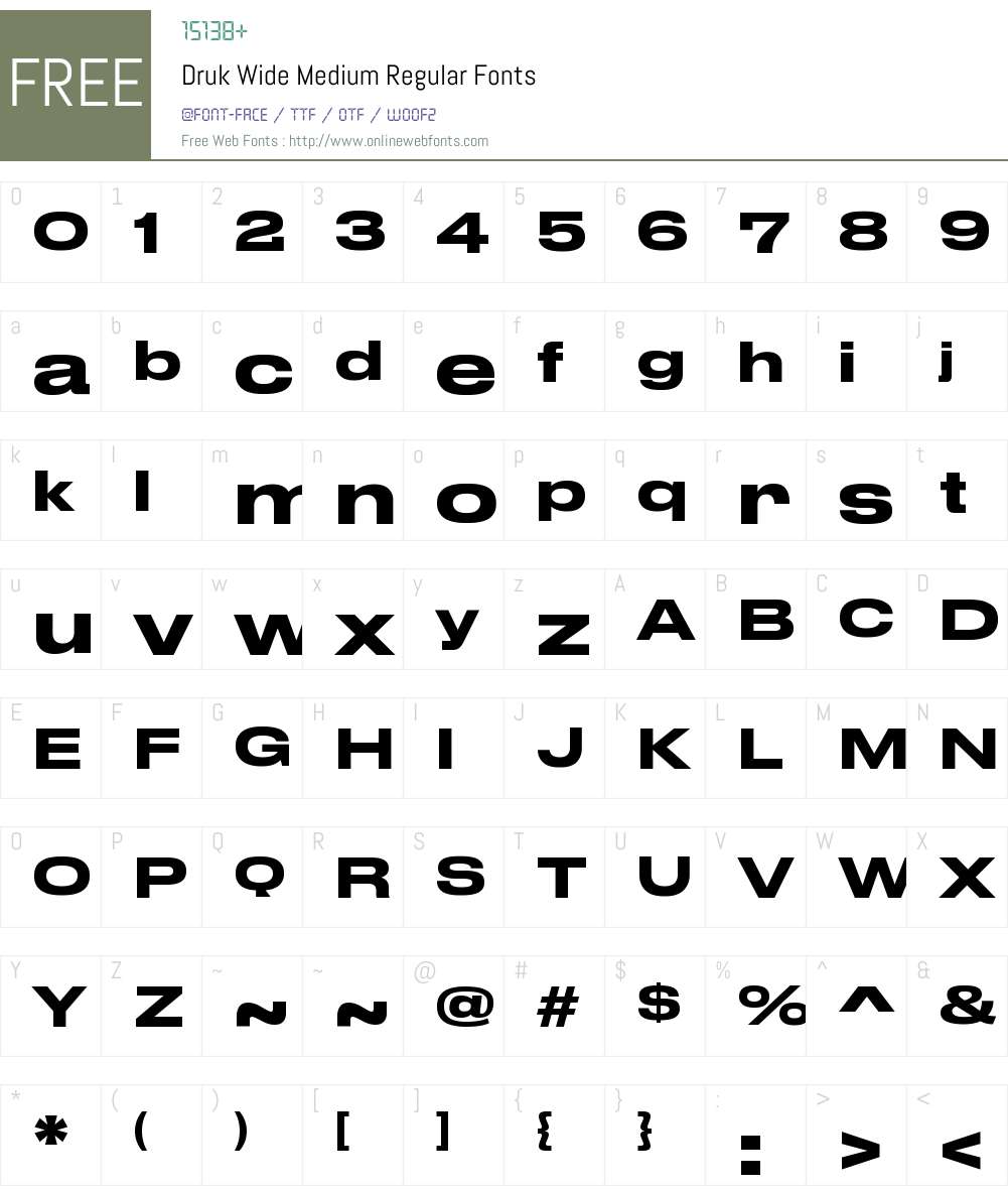 Druk Wide Medium Font Screenshots