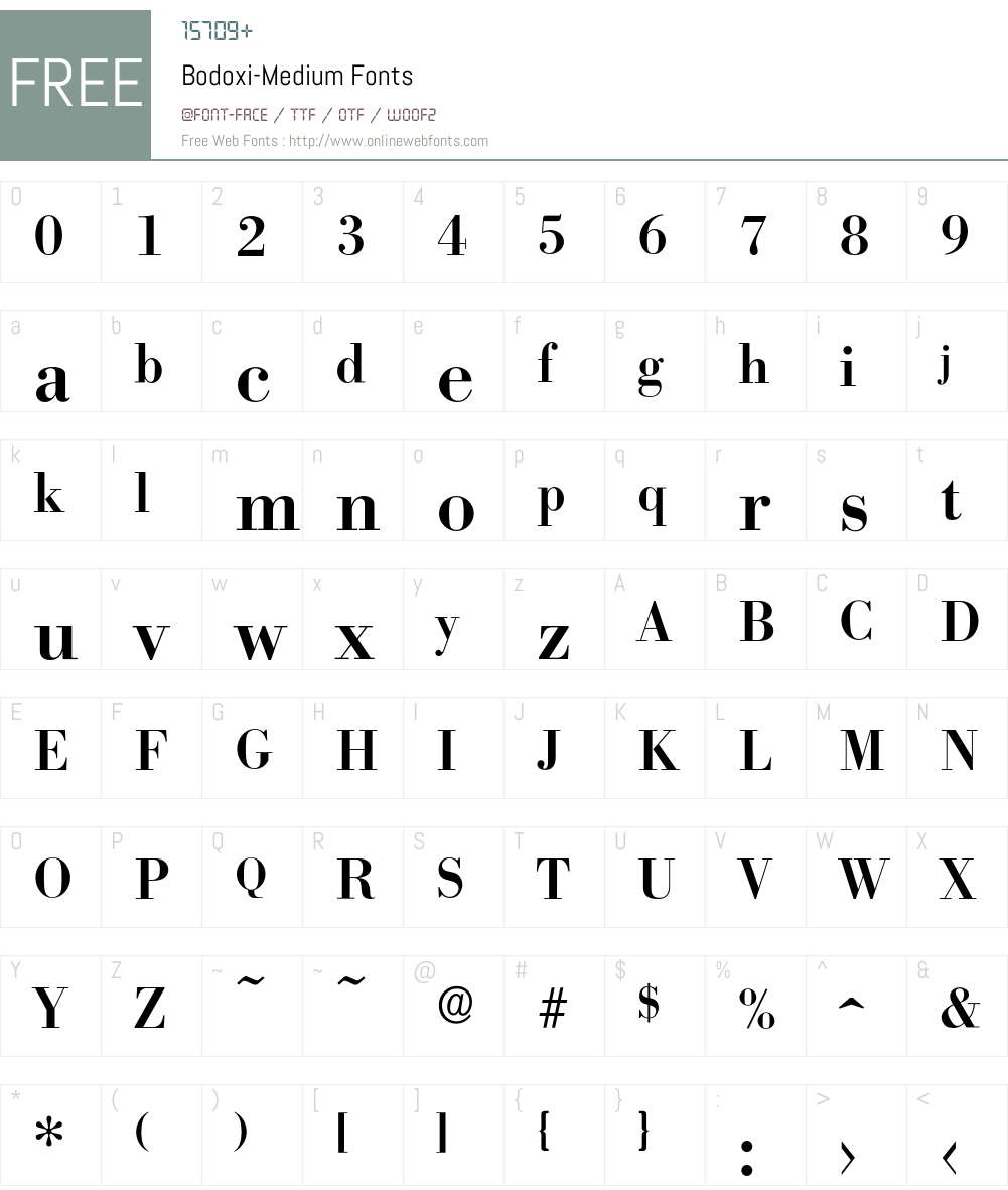 Bodoxi-Medium Font Screenshots