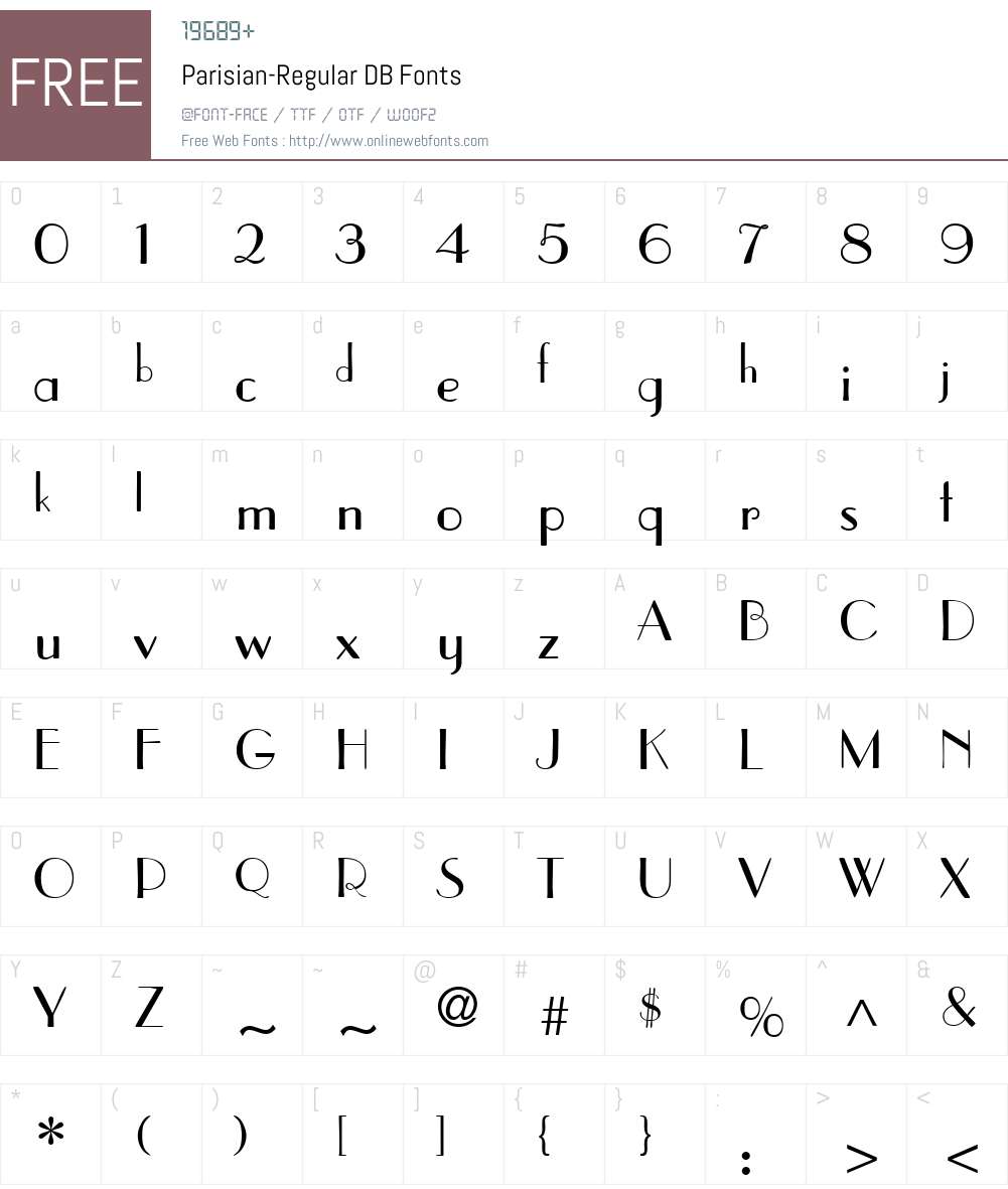 Parisian DB Font Screenshots