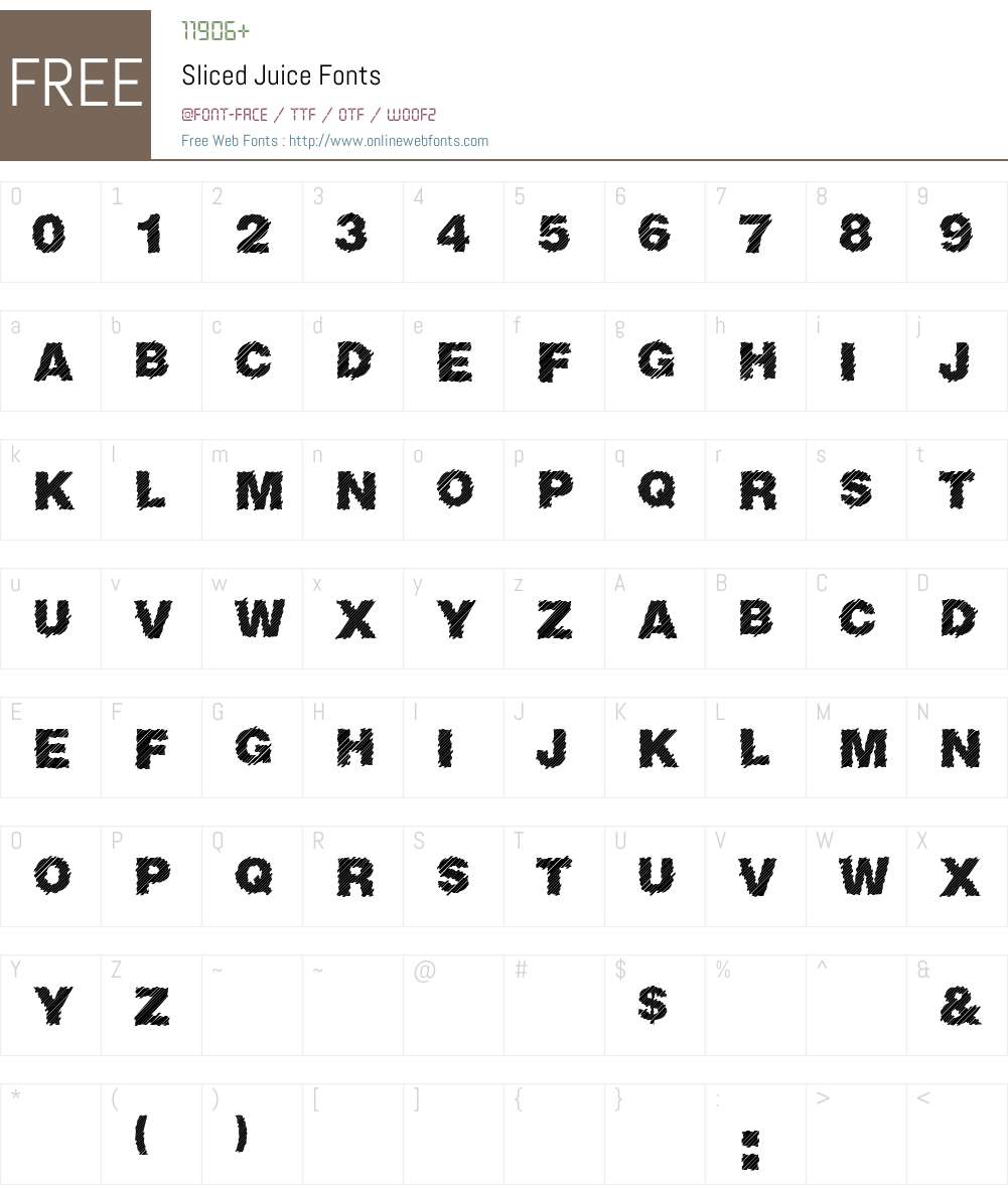 Sliced Juice Font Screenshots