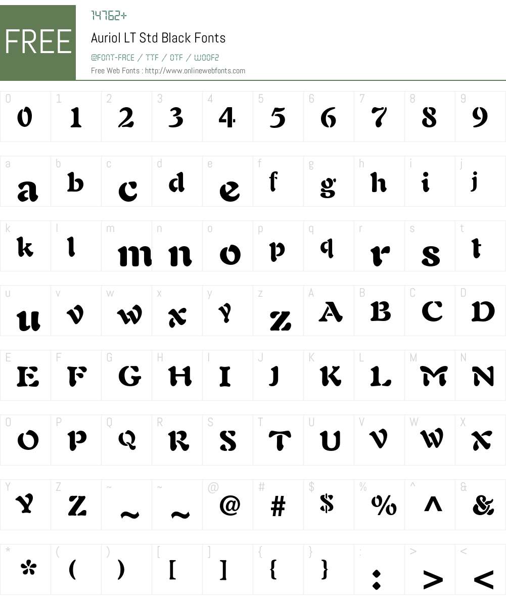 Auriol LT Std Font Screenshots