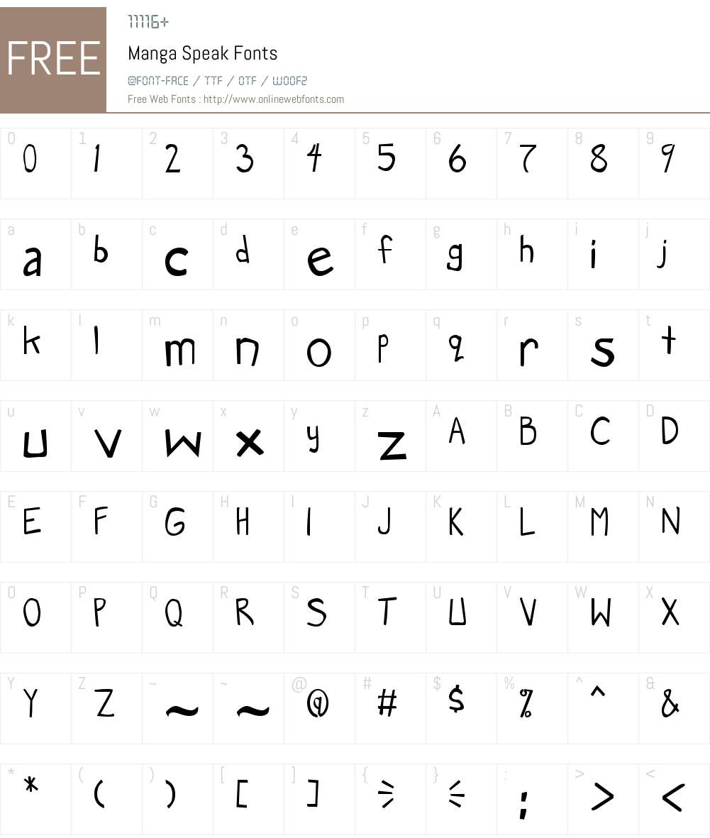 Manga Speak Font Screenshots