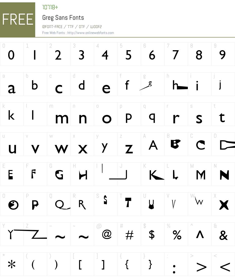 Greg Sans Font Screenshots