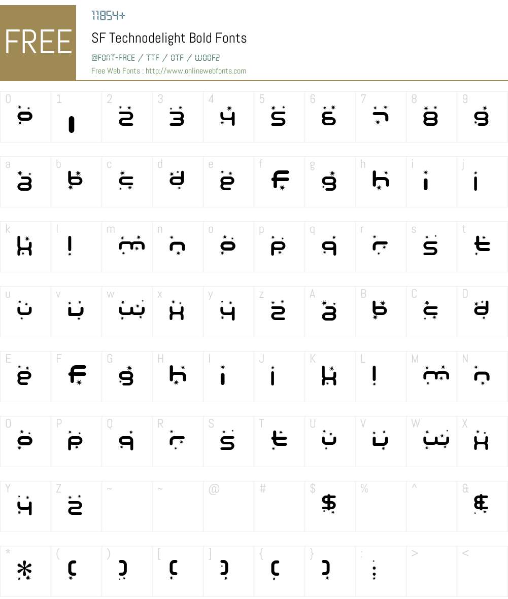 SF Technodelight Font Screenshots