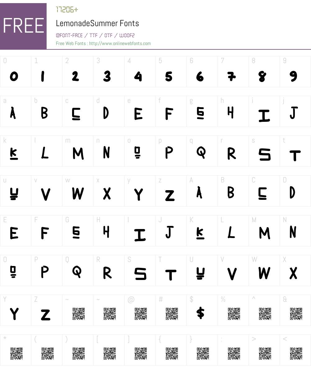 LemonadeSummer Font Screenshots