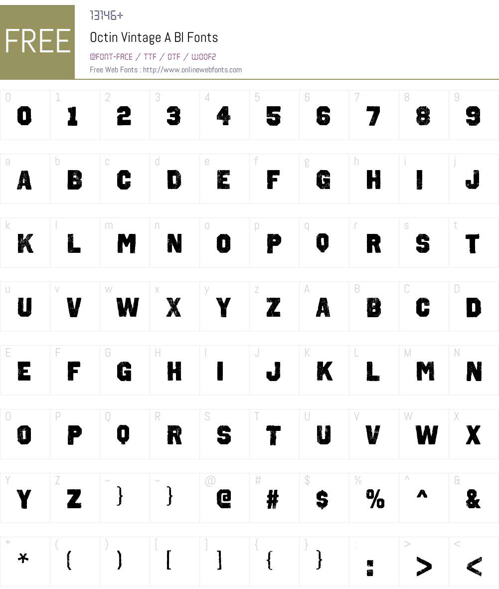 Octin Vintage Font Screenshots