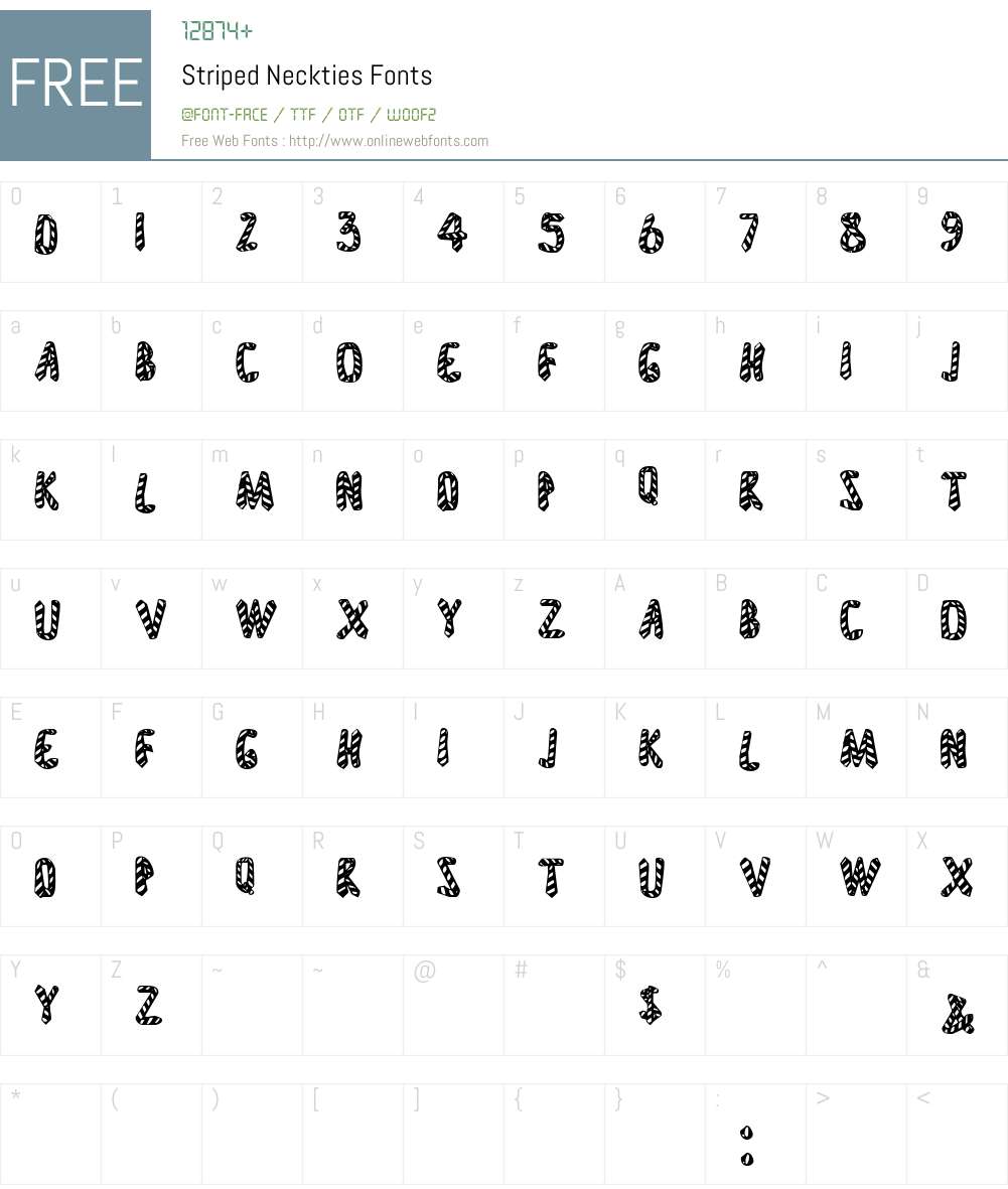 Striped Neckties Font Screenshots