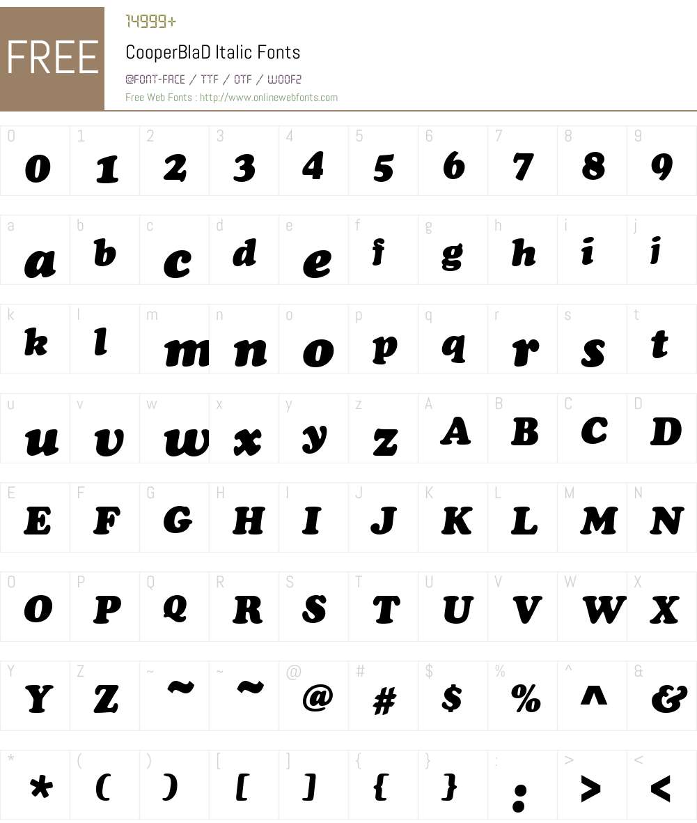 CooperBlaD Font Screenshots