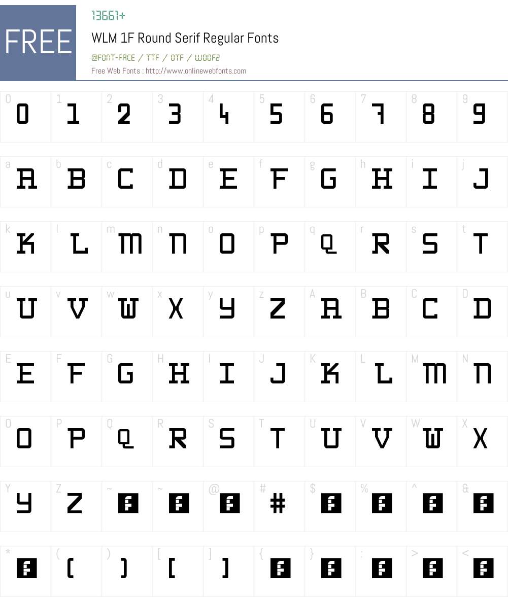 WLM 1F Round Serif Font Screenshots