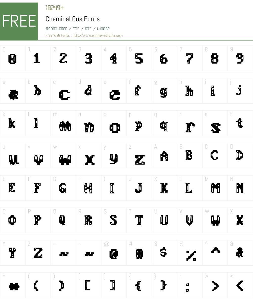 Chemical Gus Font Screenshots