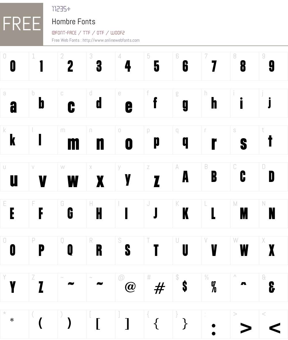 Hombre Font Screenshots