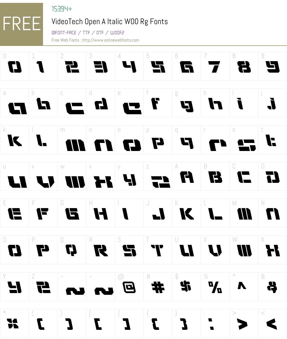 VideoTechOpenAItalicW00-Rg Font Screenshots