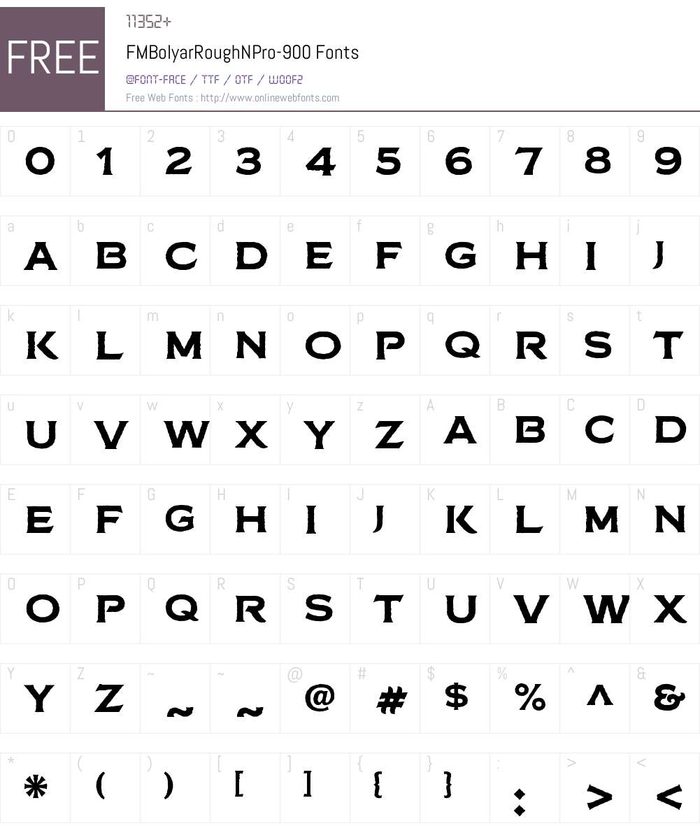 FMBolyarRoughNPro-900 Font Screenshots