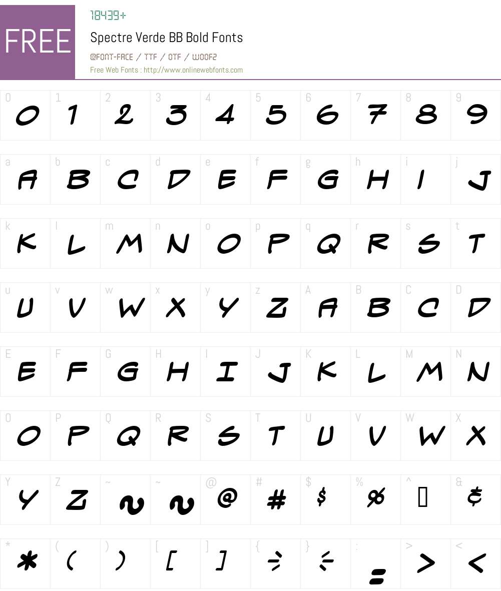 Spectre Verde BB Font Screenshots