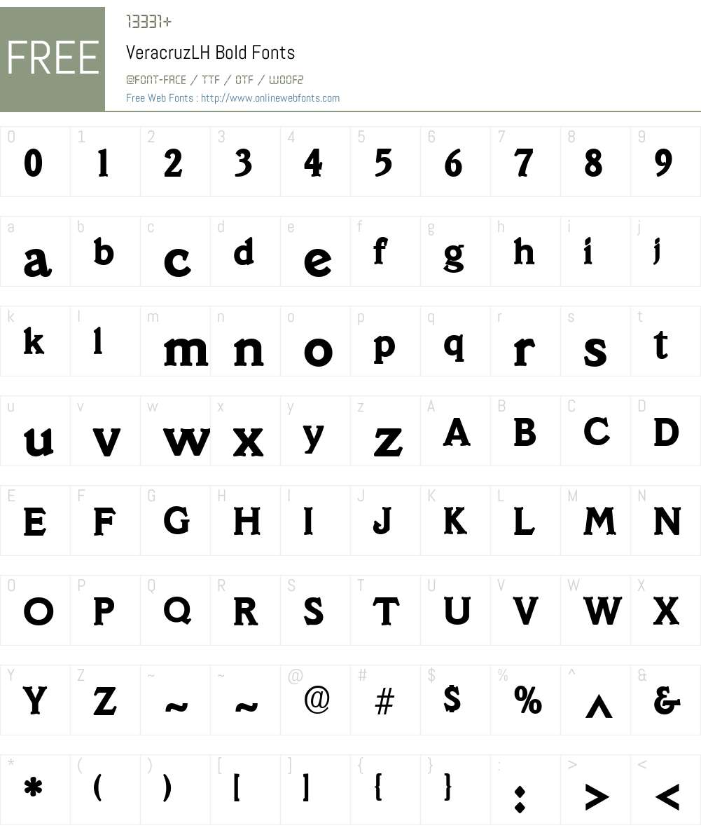 VeracruzLH Font Screenshots