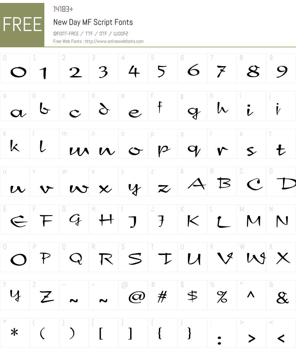 New Day MF Font Screenshots