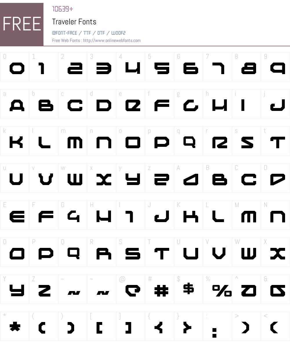Traveler Font Screenshots