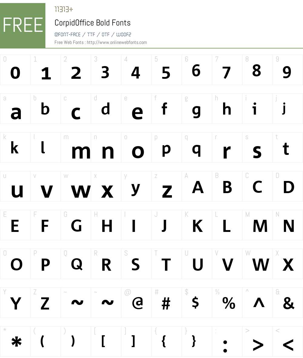 CorpidOffice Font Screenshots