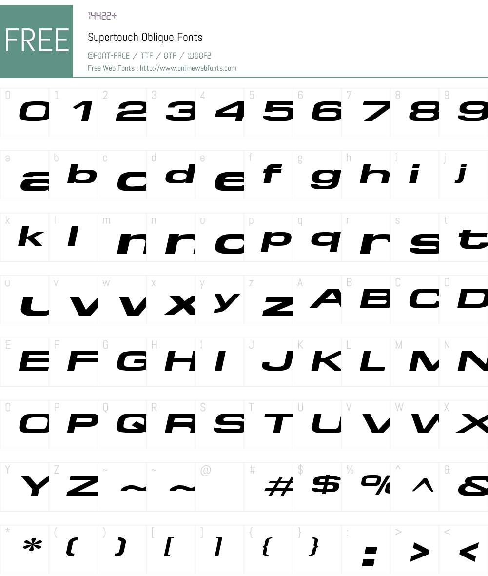Supertouch Font Screenshots