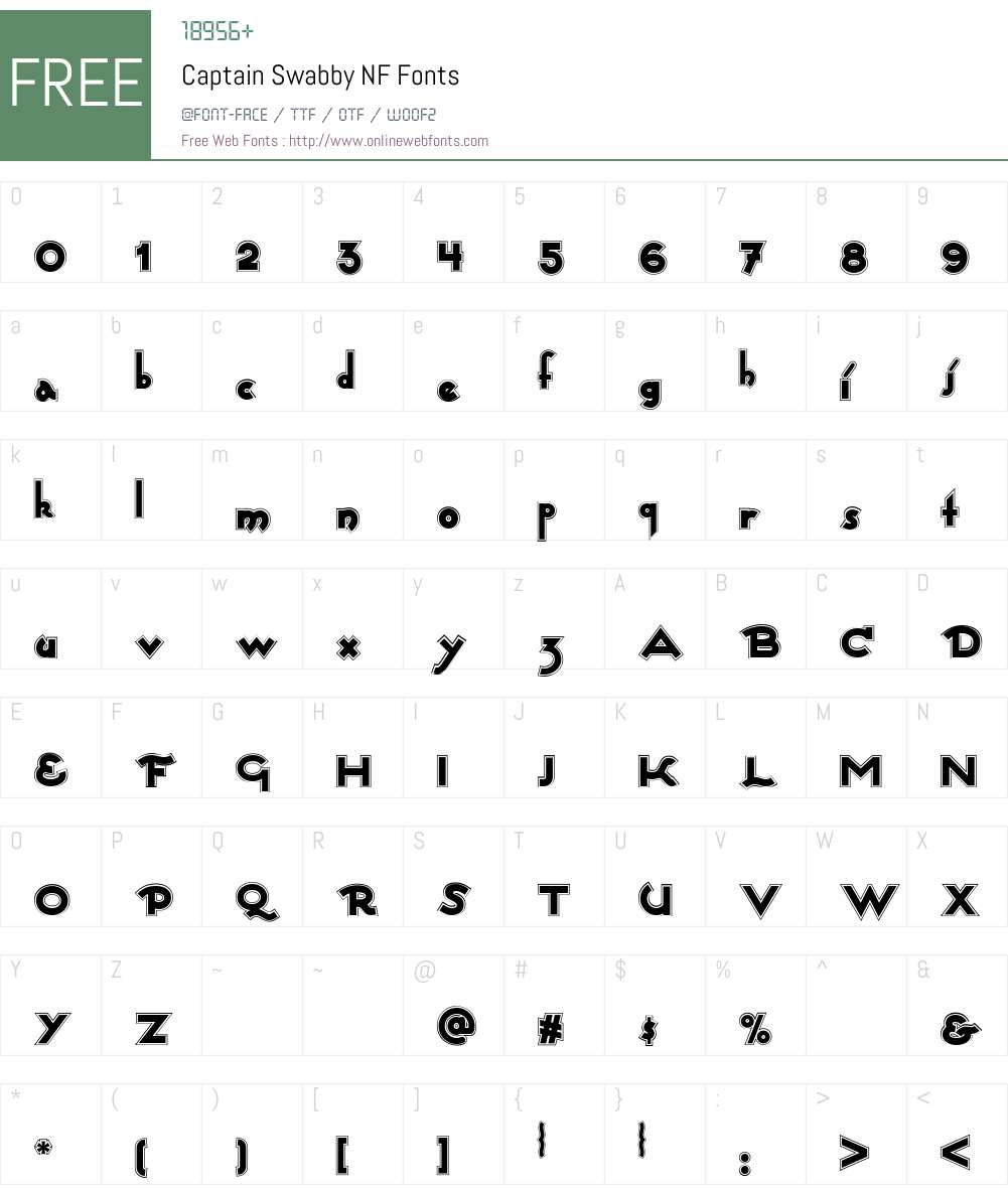 Captain Swabby NF Font Screenshots